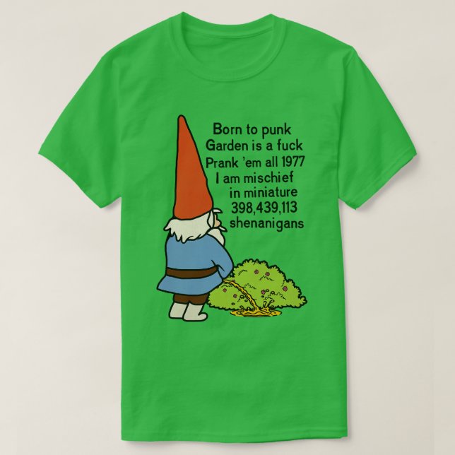 T-shirt Né à Punk Garden Gnome (Design devant)