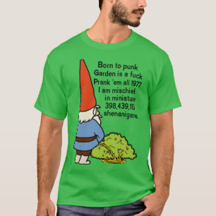 T-shirt Né à Punk Garden Gnome
