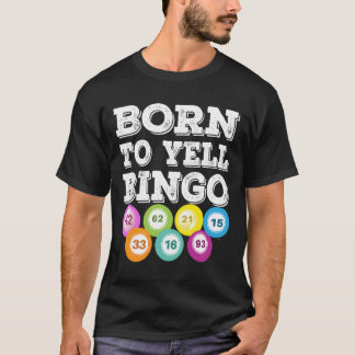 T-shirt Né À Yell Joueur De Bingo Lucky Numéro Jeu Drôle
