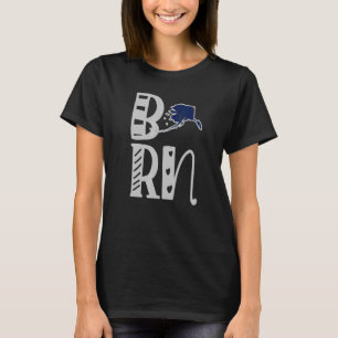 T-shirt Né Alaska En Lettres En Bloc