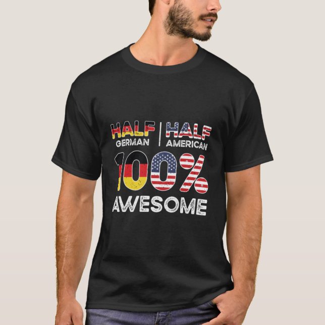T-shirt Né Allemand Allemagne Américain Citoyenneté Pullo (Devant)
