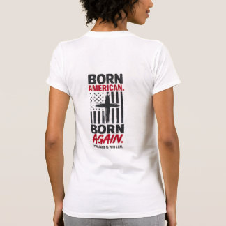 T-shirt Né Américain Né de Nouveau Chrétien Foi Patriotiqu