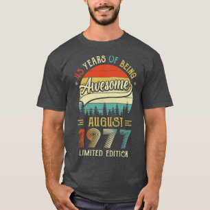 T-shirt Né Août 1977 45ème Anniversaire Fabriqué En 1977 4