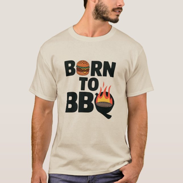 T-shirt Né au barbecue (Devant)