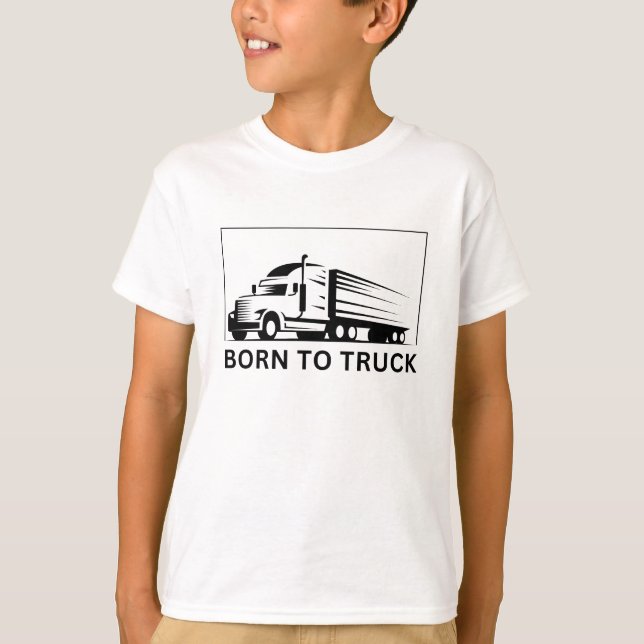 T-shirt Né au camion (noir) (Devant)