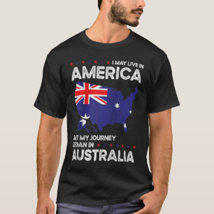 T-shirt Né Australie Australie Amérique États-Unis Citoyen