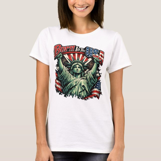 T-shirt Né aux États-Unis (Devant)