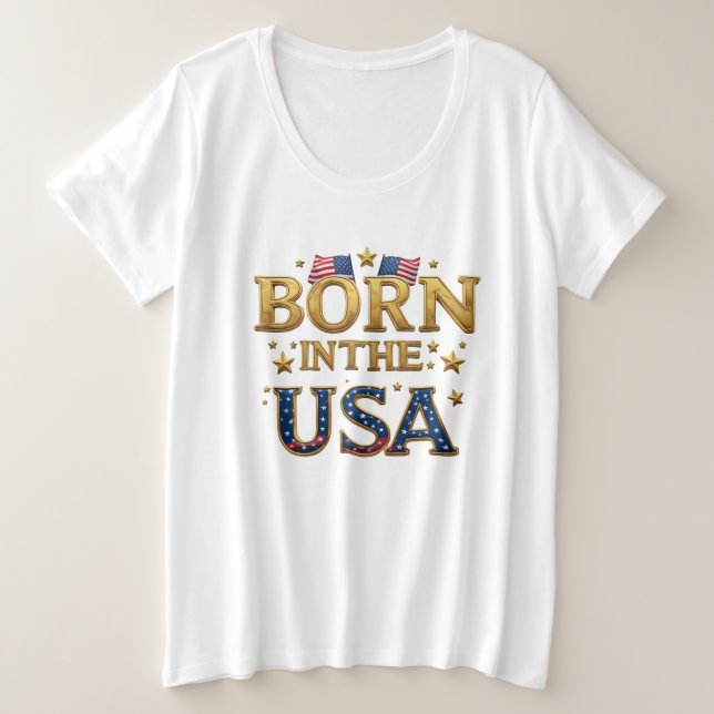T-Shirt Né aux États-Unis (Design devant)