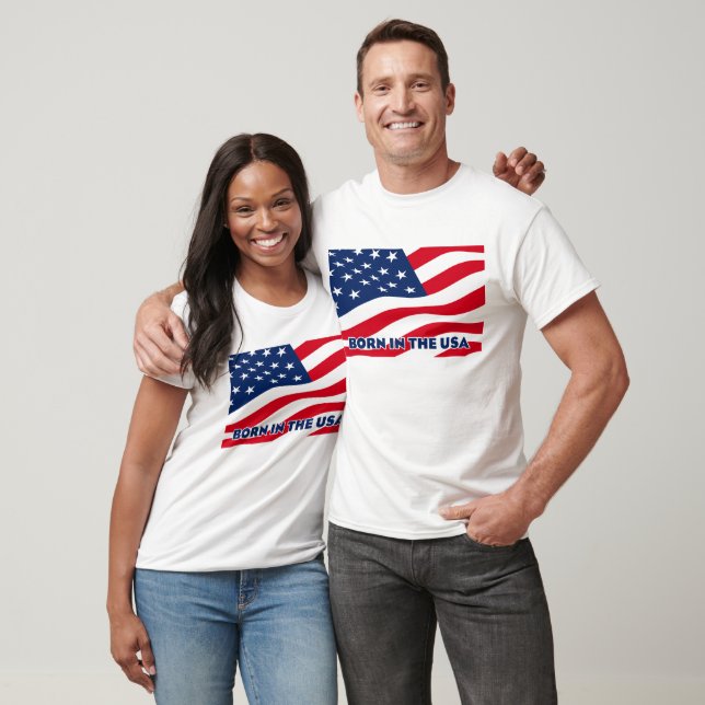 T-shirt Né aux États-Unis (Unisexe)