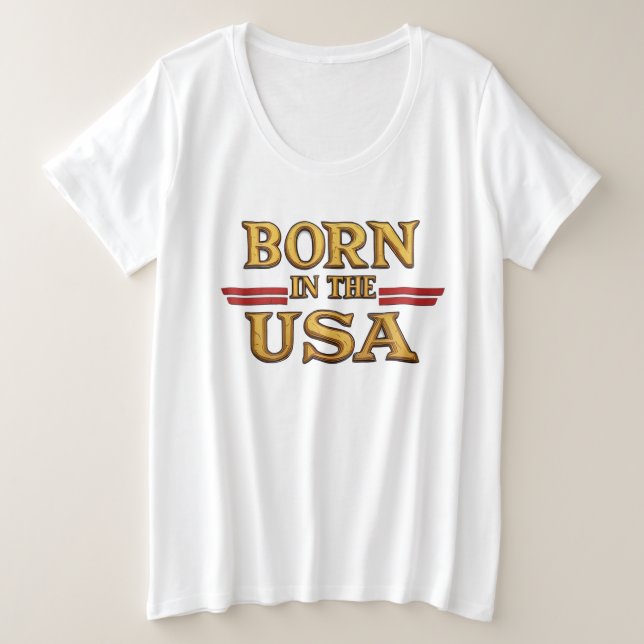 T-Shirt NÉ AUX ÉTATS-UNIS (Design devant)
