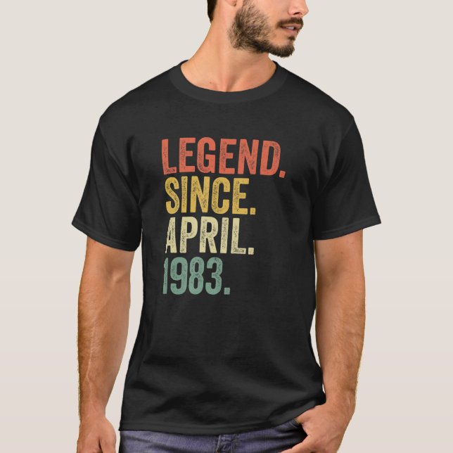 T-shirt Né Avril 1983 Légende Depuis Avril 1983 39 Ans O (Devant)