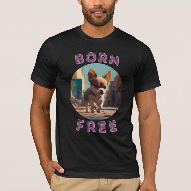 T-shirt Né bébé gratuit. Aimez les chiens, aimez la libert (Devant)