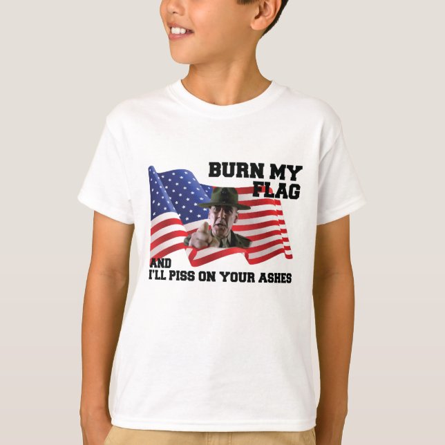 T-shirt Ne brûle pas mon drapeau (Devant)
