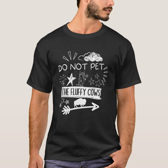 T-shirt Ne Caressez Pas Les Vaches Douces Rétro Bison Buff (Devant)
