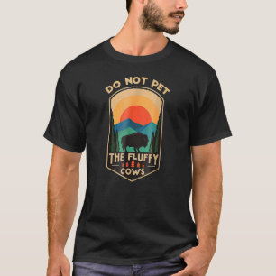 T-shirt Ne Caressez Pas Les Vaches Douces Rétro Yellowst