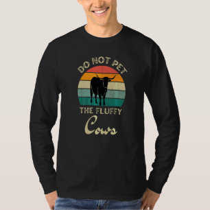T-shirt Ne Caressez Pas Les Vaches Fluffy Retro Texas Long
