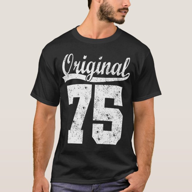 T-shirt Né chemise de 75 ans (Devant)
