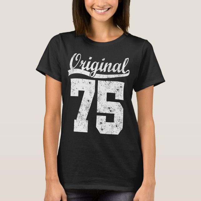 T-shirt Né chemise de 75 ans (Devant)