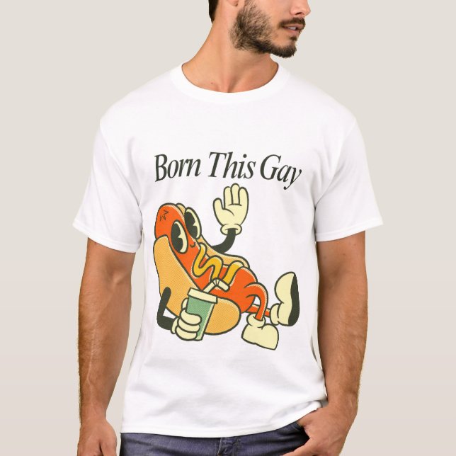 T-shirt Né comme ça Gay (Devant)