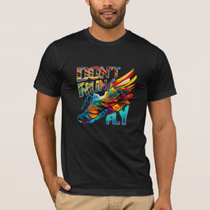 T-shirt Ne cours pas, Fly   Neon Running shoe