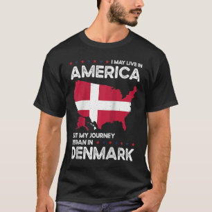 T-shirt Né danois Danemark Américain États-Unis Citoyennet