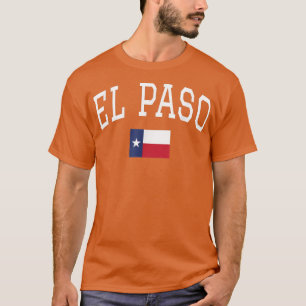T-shirt Né Dans El Paso Teas Drapeau D'État TX