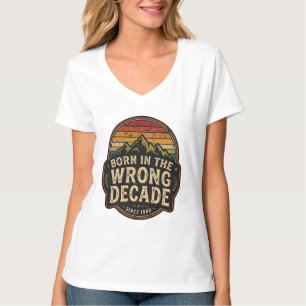 T-shirt Né dans la mauvaise décennie Montagne Rétro Vintag