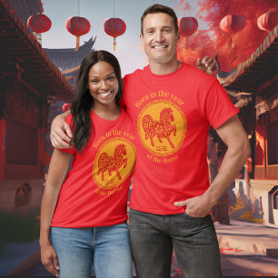 T-shirt Né dans l'année du Cheval du Zodiaque Chinois