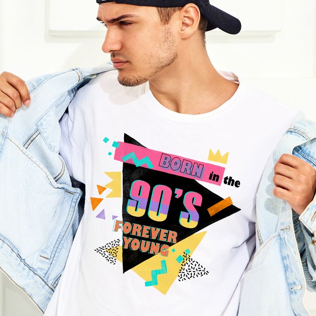 T-shirt Né dans les années 90 pour toujours jeune memphis  (Born in the 90s forever young memphis retro T-Shirt)