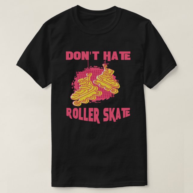 T-shirt Ne Détachez Pas Patinage À Roulettes Patinage Rose (Design devant)