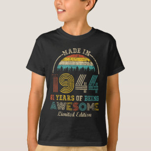 T-shirt Né En 1944 81 Ans Être Étonnant Vintage 81ème B