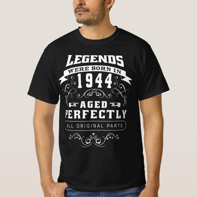 T-shirt Né en 1944 anniversaire vintage (Devant)