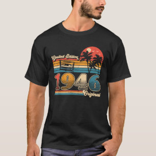 T-shirt Né en 1946 Bday Retro Édition Limitée Hommes Femme