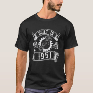 T-shirt Né en 1951 Pièces de Qualité, Graphique Piston Méc