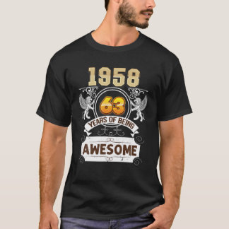 T-shirt Né En 1958 63 Ans D'Être Impressionnant 63E D'Être