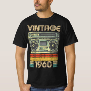 T-shirt Né En 1960 Radio Retro, 1960 Cadeau D'Anniversair