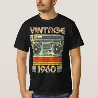 T-shirt Né En 1960 Radio Retro, 1960 Cadeau D'Anniversaire