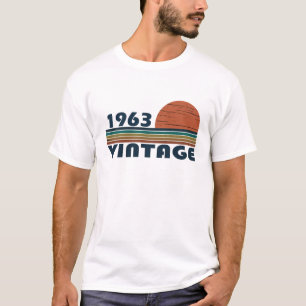 T-shirt Né en 1963 vintage anniversaire mans gif