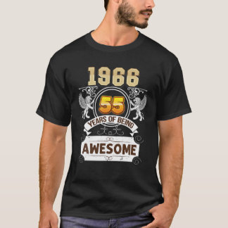 T-shirt Né En 1966 55 Ans D'Être Étonnant 55E Heureux