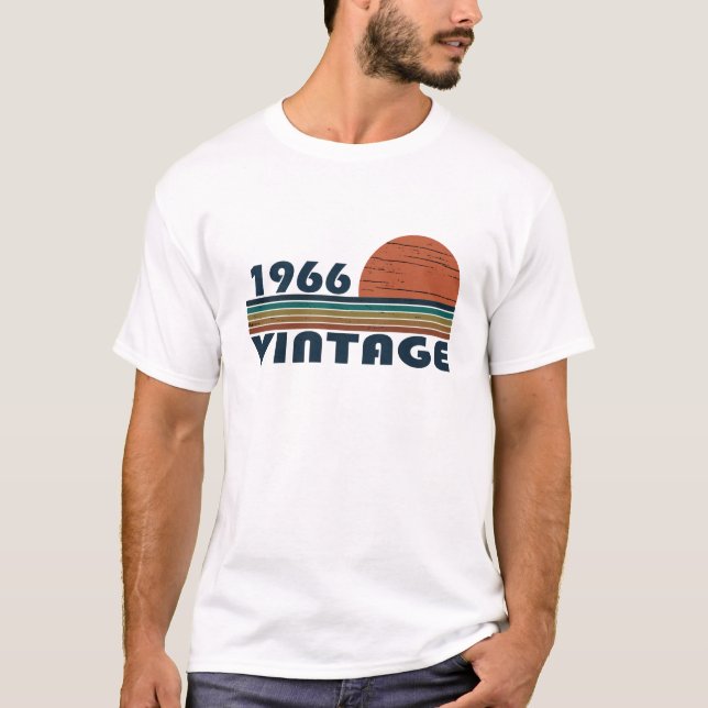 T-shirt Né en 1966 anniversaire vintage (Devant)