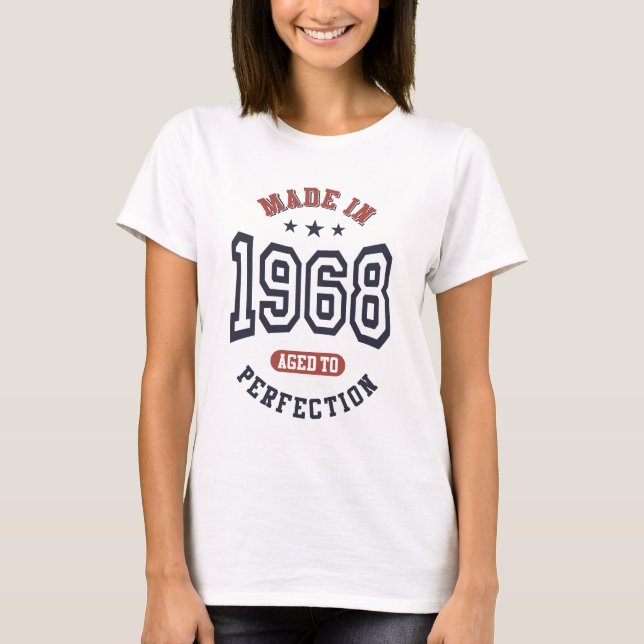 T-shirt Né en 1968 Anniversaire (Devant)