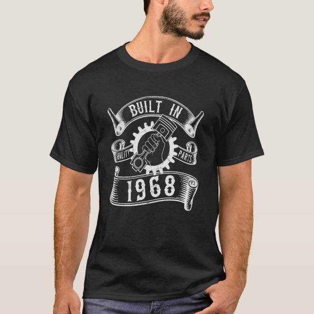 T-shirt Né en 1968 Pièces de Qualité, Graphique Piston Mec (Devant)