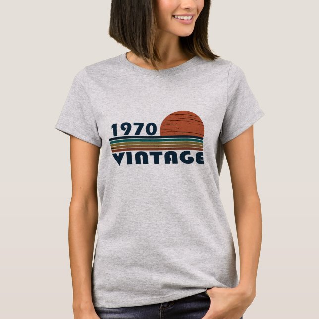 T-shirt Né en 1970 cadeau d'anniversaire vintage (Devant)