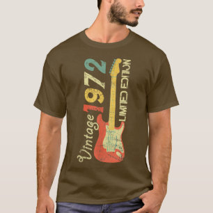 T-shirt Né En 1972-Acustic Electric Bass Guitar Music Bi