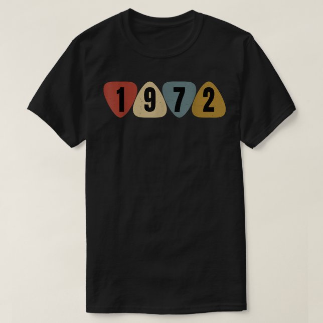 T-shirt Né En 1972 Guitariste Musique Onglet de guitare An (Design devant)