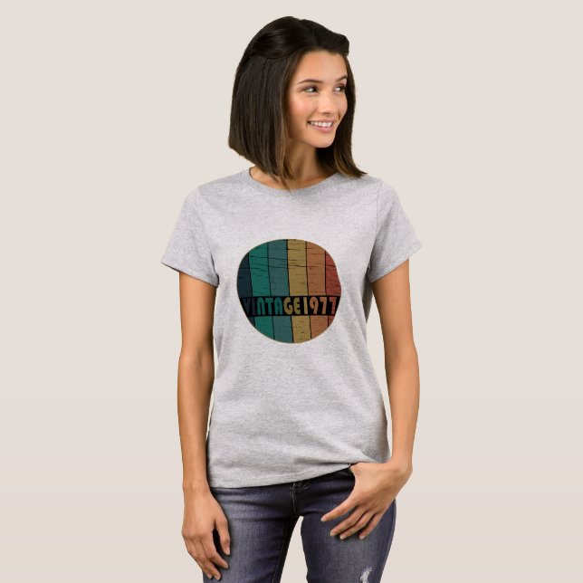 T-shirt Né en 1977 anniversaire vintage (Devant entier)