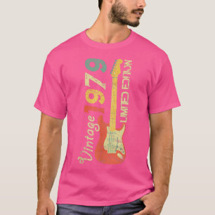 T-shirt Né En 1979-Acustic Electric Bass Guitar Music Bi
