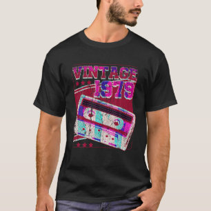 T-SHIRT NÉ EN 1979 MAROON ROSE PURPLE FEMMES 40E 41E B