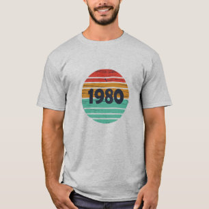 T-shirt Né en 1980 cadeau d'anniversaire vintage