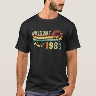 T-shirt Né En 1983 Magnifique Depuis 1983 Distressed Retro